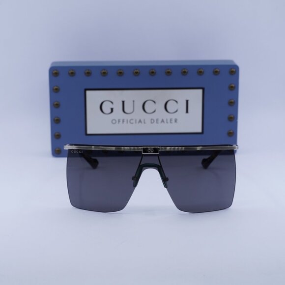 Gucci GG1096S 001 Shield Sunglasses - Silver/Grey - Picture 5 of 12